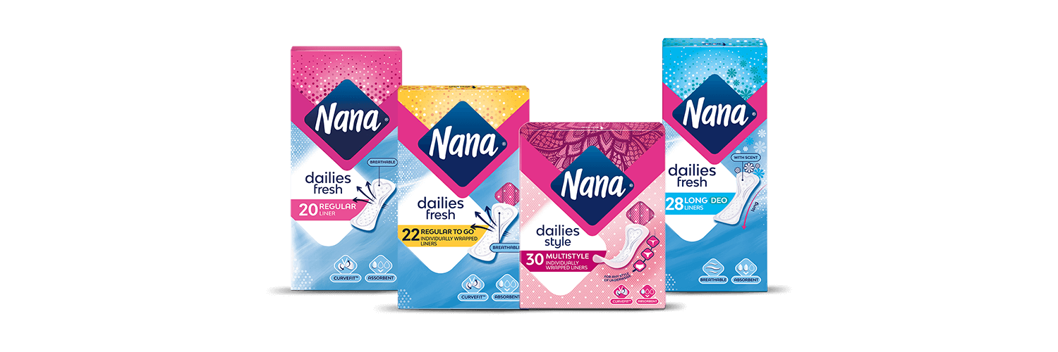 Liner products with shadows on a transparent background - Nana